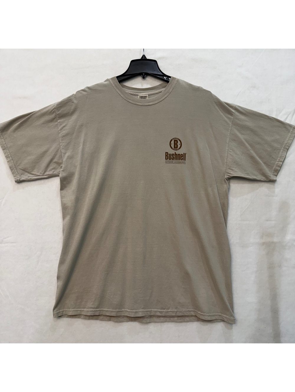 Bushnell T-Shirt Size XXL Comfort Colors Tan Hoppe's 9, GunMate, Kolpin, Butler